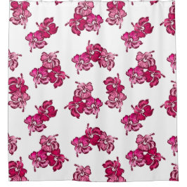 Waterverf Hibiscus Hawaiian Tropisch Douchegordijn