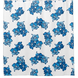 Waterverf Hibiscus Hawaiian Tropisch Douchegordijn