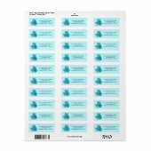 Waterverf Hibiscus Hawaiian Tropisch Etiket (Full Sheet)