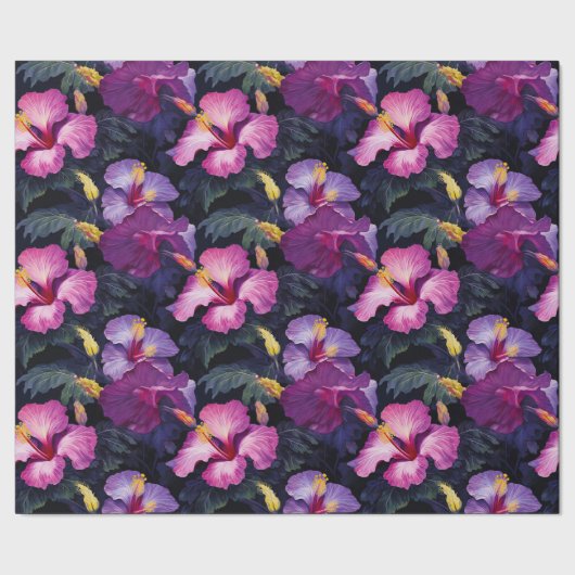 Waterverf Hibiscus inpakpapier (Zoom)