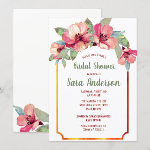 Waterverf Hibiscus Luau Vrijgezellenfeest Kaart