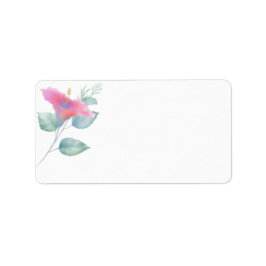 Waterverf Hibiscus Maui Wedding Address Etiket