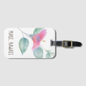 Waterverf Hibiscus Maui Wedding Bagagelabel (Voorkant (horizontaal))