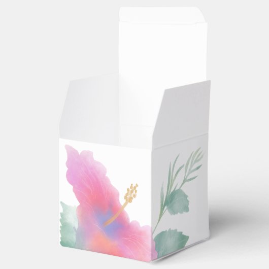 Waterverf Hibiscus Maui Wedding Bedankdoosjes (Geopend)