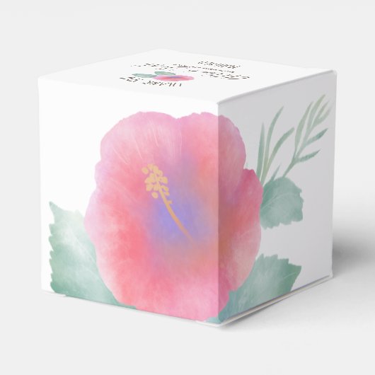 Waterverf Hibiscus Maui Wedding Bedankdoosjes (Achterkant)