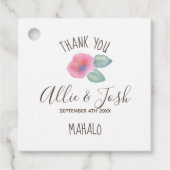 Waterverf Hibiscus Maui Wedding Bedankjes Labels (Voorkant)