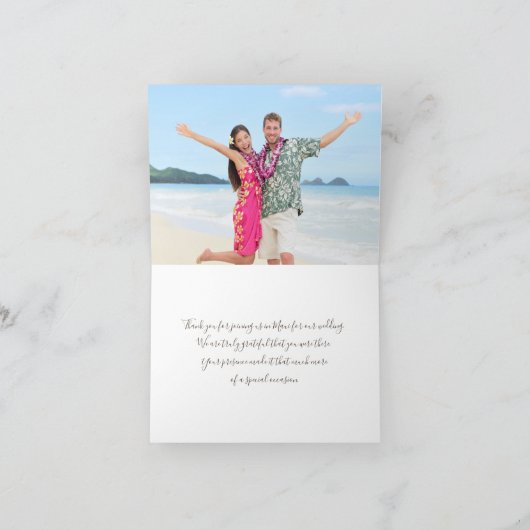 Waterverf Hibiscus Maui Wedding Bedankkaart (Binnen)