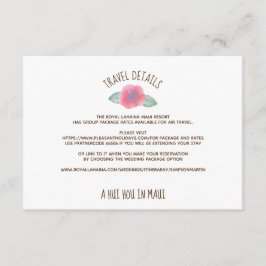 Waterverf Hibiscus Maui Wedding Informatiekaartje