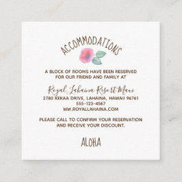 Waterverf Hibiscus Maui Wedding Informatiekaartje