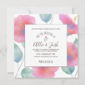 Waterverf Hibiscus Maui Wedding Square Kaart (Voorkant)