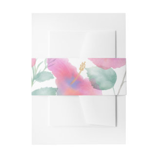 Waterverf Hibiscus Maui Wedding Uitnodigingen Wikkel