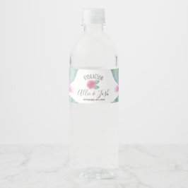 Waterverf Hibiscus Maui Wedding Waterfles Etiket