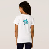 Waterverf Hibiscus Meisjes T-shirt (Achterkant volledig)
