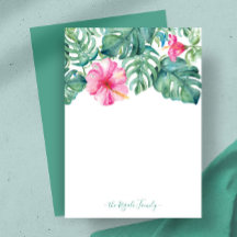 Waterverf Hibiscus Persoonlijke Stationery