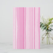 Waterverf Hibiscus Striped Coordinating Briefpapier (Staand voorkant)