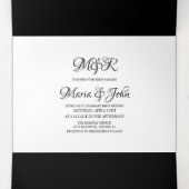 Waterverf Hibiscus Summer Tropical Yellow Oranje Drieluik Uitnodiging (Binnenkant midden)