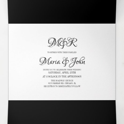 Waterverf Hibiscus Summer Tropical Yellow Oranje Drieluik Uitnodiging (Binnenkant midden)