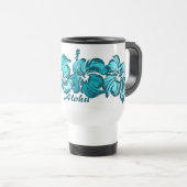 Waterverf Hibiscus Travel Mug Reisbeker (Voorkant rechts)