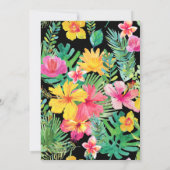 Waterverf Hibiscus Tropisch Vrijgezellenfeest Kaart (Achterkant)