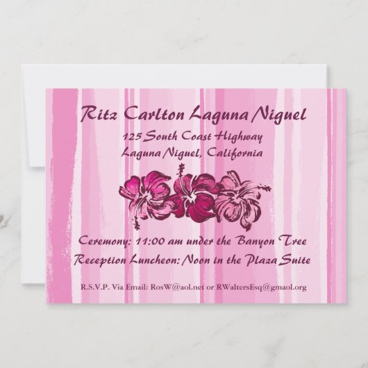 Waterverf Hibiscus Uitnodiging (Achterkant)