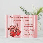 Waterverf Hibiscus Uitnodiging (Staand voorkant)