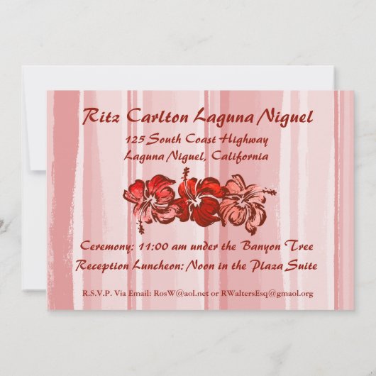 Waterverf Hibiscus Uitnodiging (Achterkant)