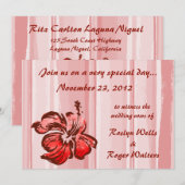 Waterverf Hibiscus Uitnodiging (Voorkant / Achterkant)