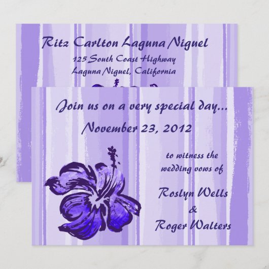 Waterverf Hibiscus Uitnodiging (Voorkant / Achterkant)