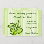 Waterverf Hibiscus Uitnodiging (Voorkant / Achterkant)