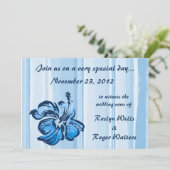 Waterverf Hibiscus Uitnodiging (Staand voorkant)