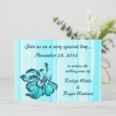 Waterverf Hibiscus Uitnodiging (Staand voorkant)