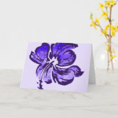 Waterverf Hibiscus Wenskaart Kaart (Gele Bloem)