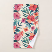 Waterverf hibiscusbloemen bad handdoek (Handdoek)