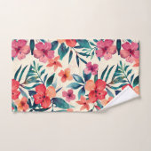 Waterverf hibiscusbloemen bad handdoek (Handdoek)