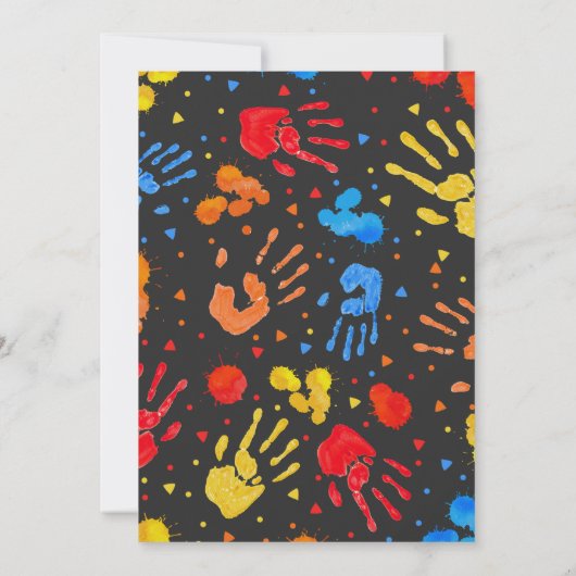 Waterverf High Five Verjaardag Kaart (Achterkant)