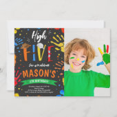 Waterverf High Five verjaardagsfoto Kaart (Voorkant)