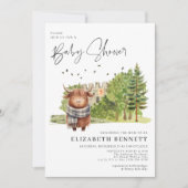 Waterverf Highland Koe Baby shower (Voorkant)