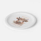 Waterverf Highland Koe Douche/Verjaardag Bord (Gekanteld)