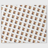 Waterverf Highland Koe Pattern Cadeaupapier (Vlak)