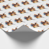 Waterverf Highland Koe Pattern Cadeaupapier (Hoek)