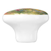 Waterverf Highland Koe Wildflower Field Keramische Knop (Zijkant)