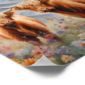 Waterverf Highland koeien Poster (Hoek)