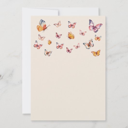 Waterverf Hij geeft me vlinders Vrijgezellenfeest Kaart (Achterkant)