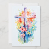 Waterverf Hij is Risen Religieus Pasen Floral Kaart (Achterkant)