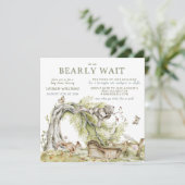 Waterverf Hij of zij Beer Genderonderzoek Uitnodig Kaart (Staand voorkant)