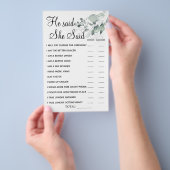 Waterverf Hij zei dat ze een douchespelkaart zei Flyer (Hand)