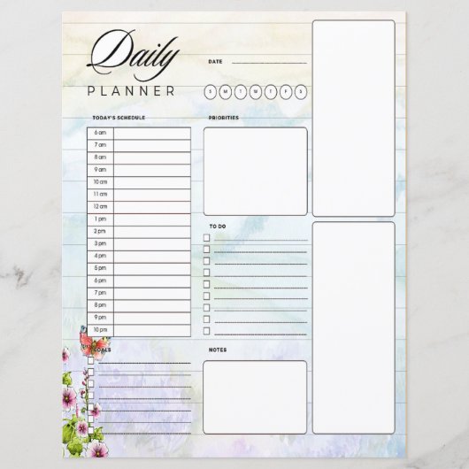Waterverf Hills and Wildflower Daily Planner (Voorkant)