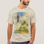 Waterverf Hillsboro Inlet Lighthouse T-shirt (Voorkant)