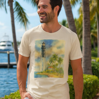 Waterverf Hillsboro Inlet Lighthouse T-shirt