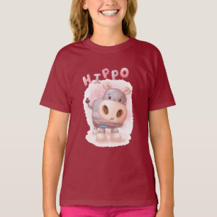 waterverf-hippo-poster-merchandising t-shirt